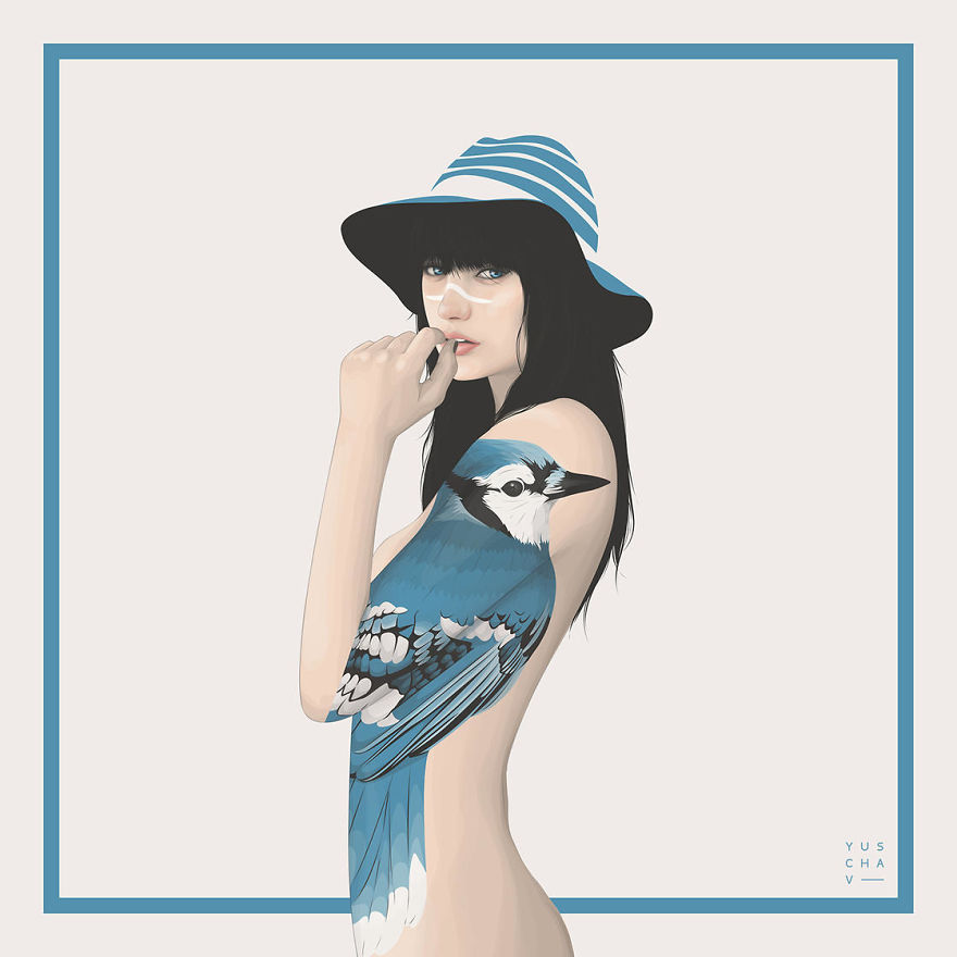 Artist Uses Vectors To Create Beautiful Portraits Of Women