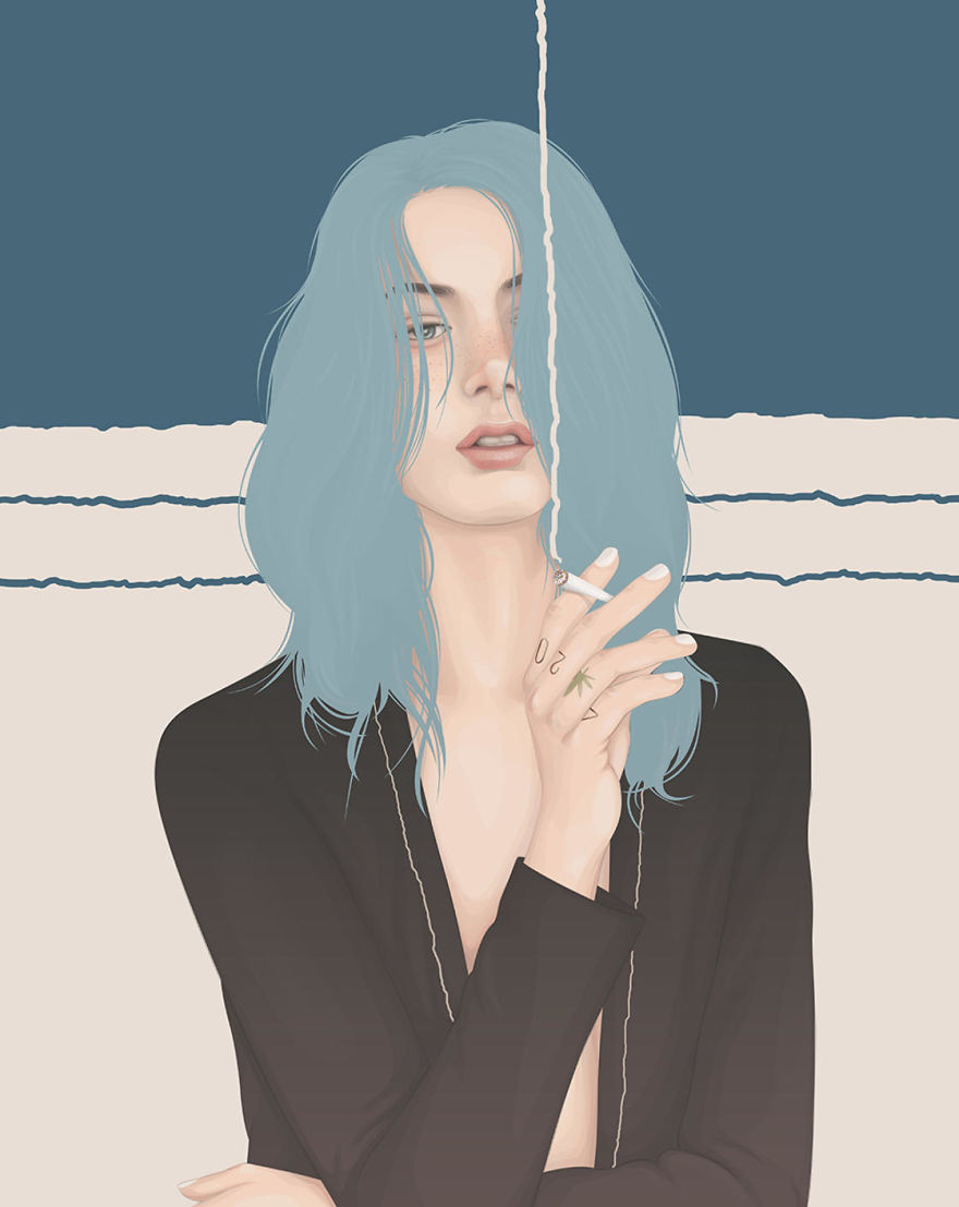 Artist Uses Vectors To Create Beautiful Portraits Of Women