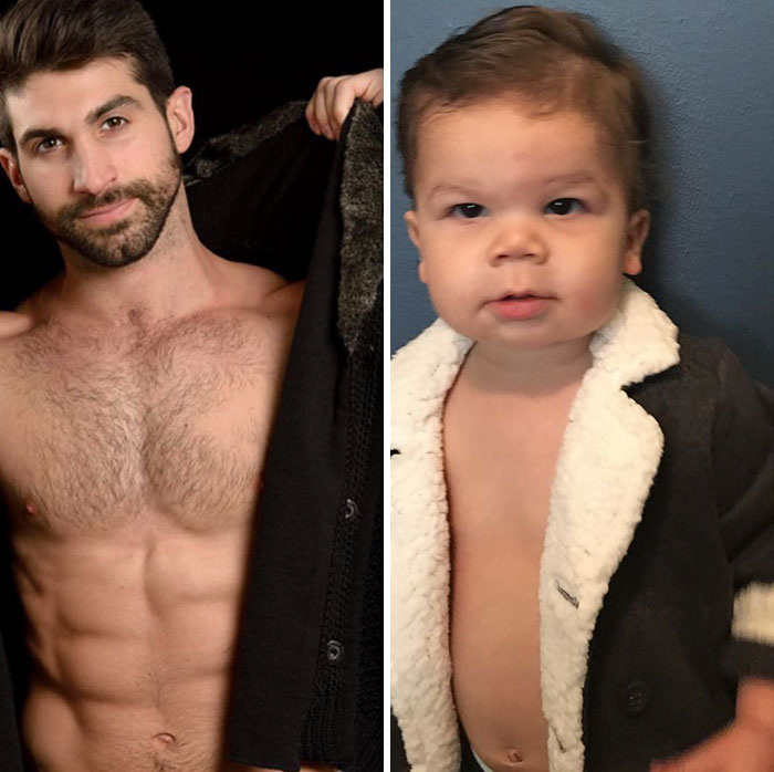 Baby Copies Model Poses