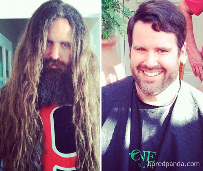 Man Grows Hair Out For 7 Years During His Time In His Band. Band Breaks Up, Man Cuts Hair