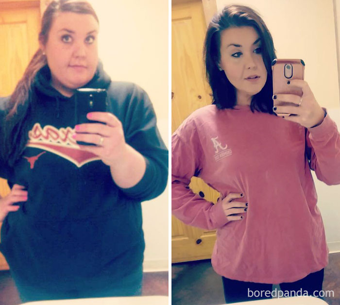 4 Years Ago I Took A Picture In The Same Bathroom, Used The Same Pose, But I'm Definitely A Different Woman