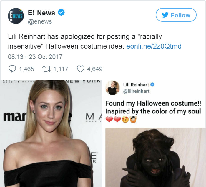 black-halloween-costume-racially-insensitive-lili-reinhart-03 black-halloween-costume-racially-insensitive-lili-reinhart-03