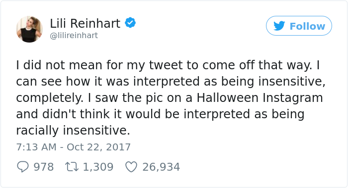 black-halloween-costume-racially-insensitive-lili-reinhart-4 black-halloween-costume-racially-insensitive-lili-reinhart-4