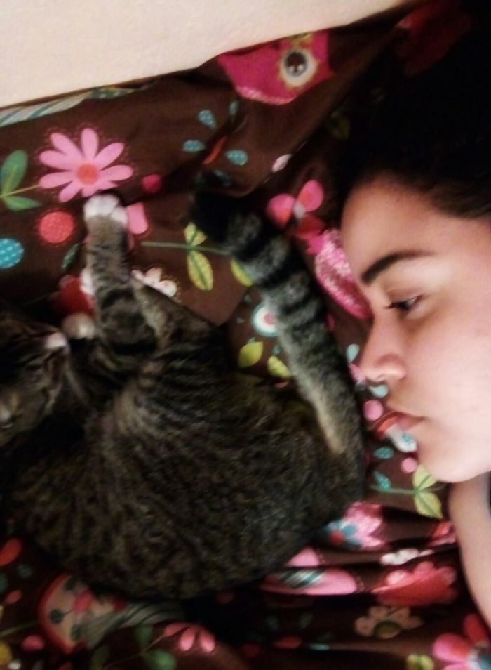 This Is Me Getting Ready To Work, Usually I Throw Up My Breakfast And Talk To Kitty, Then Leave