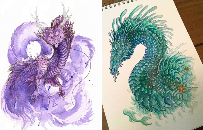 I Created A Sketchbook Full Of Colourful Dragon Illustrations