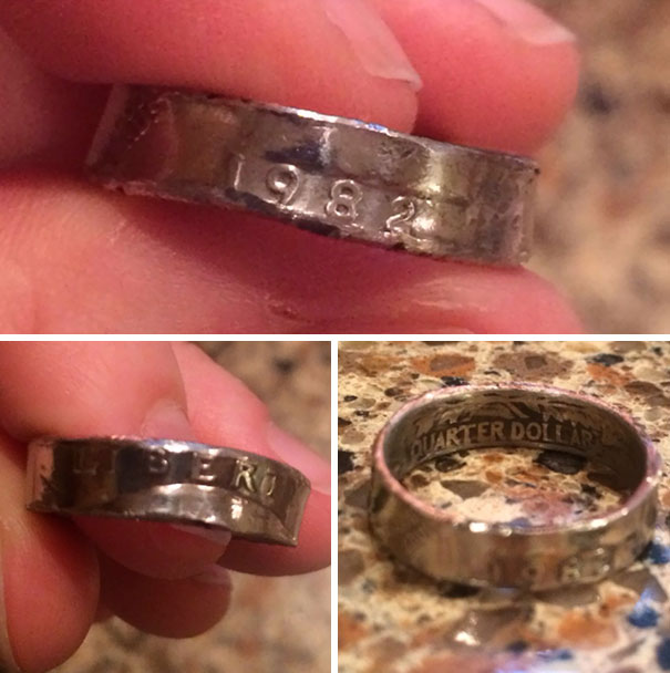 My Boyfriend Made Me A Ring Using A Quarter From The Year I Was Born