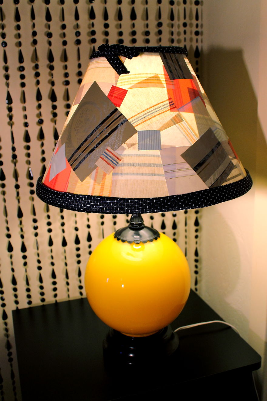 I Gave This Lamp A Makeover With Wallpaper Samples And A Necktie