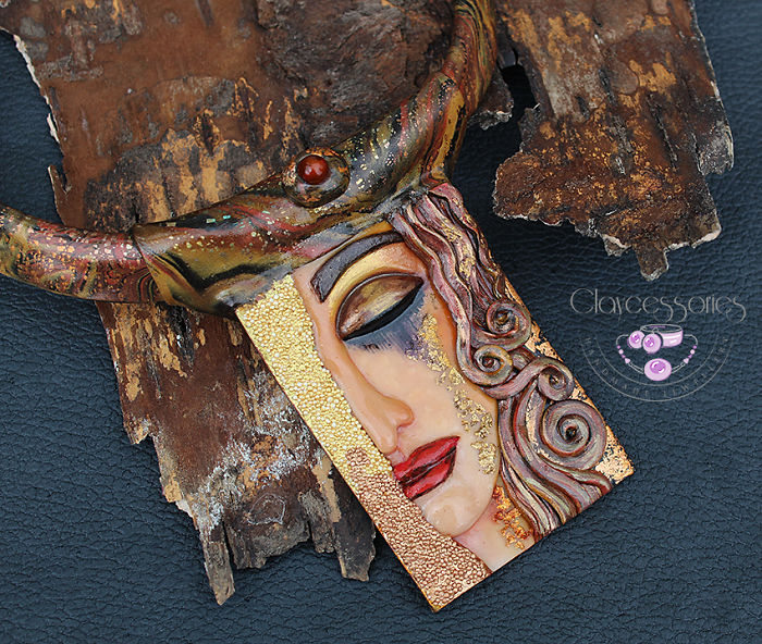 I Use Polymer Clay To Create Necklaces Inspired By Gustav Klimt Paintings