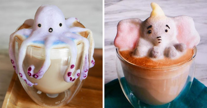 17-Year-Old Creates 3D Latte Art And It’s Too Cute To Drink
