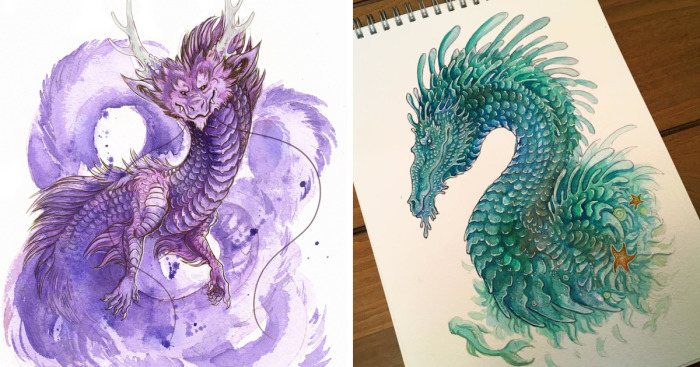 I Created A Sketchbook Full Of Colourful Dragon Illustrations