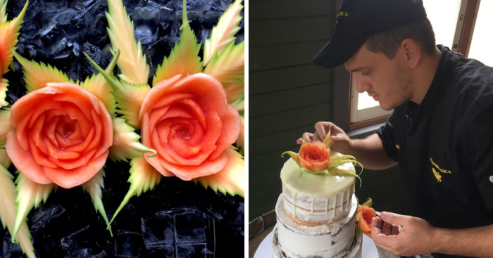 I’ve Transformed A Paw Paw Into Flowers In Only 10 Minutes To Decorate A Special Wedding Cake In Sydney