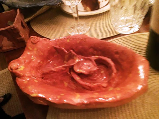 My Mother-In-Law Just Showed Me The "Chip-N-Dip" That My Husband Made In Art Class In 3rd Grade. She Didn't Get Why I Was Laughing So Hard