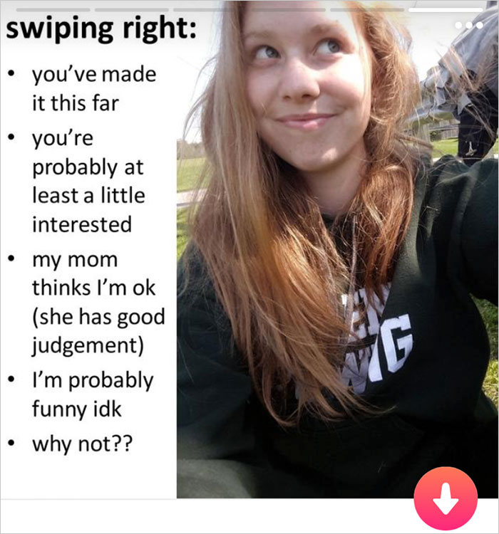 Girl’s Tinder Profile Hilariously Explains Why You Should Date Her, And Now Everyone Wants To Swipe Right Girl’s Tinder Profile Hilariously Explains Why You Should Date Her, And Now Everyone Wants To Swipe Right