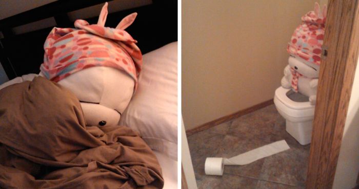 After Leaving Her Favorite Toy With God-Father Who Lives Alone, Girl Asks If He’s Having Fun – Here’s His Response