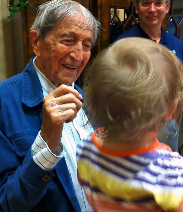 My Wife's Great-Grandfather Just Turned 100 So We Flew Down To Florida So He Could Meet His Only Great-Great-Granddaughter On His Birthday
