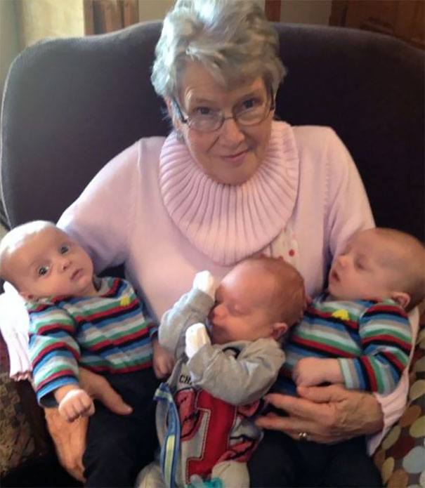 Two Months Ago, Everyone Pictured Was In The Hospital. Sunday Was The First Time My Grandma Got To See Her Newest Great-Grandsons. The Twins And The 6 Week Early Arrival Were All Born On The Same Day