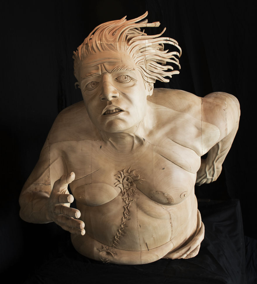 I Made This Wood Sculpture Of Gut Check I Made This Wood Sculpture Of Gut Check