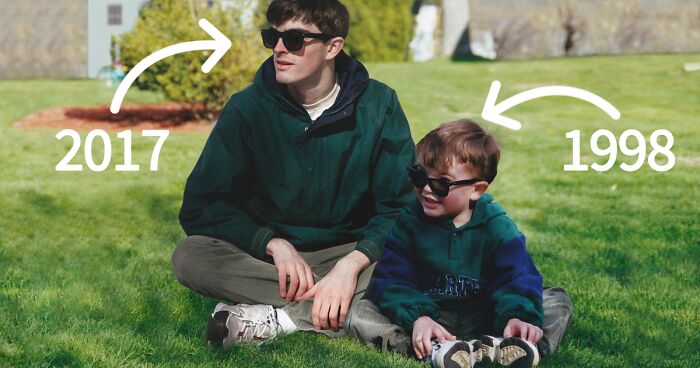 Guy Photoshops Himself Into Childhood Pics To Hang Out With His Childhood Self, And The Result Is Just Too Realistic
