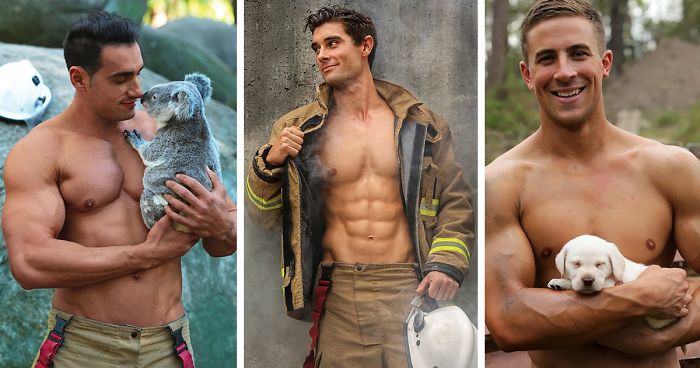 Australian Firefighters Pose With Animals For Charity, And The Photos Are So Hot It May Start Fires