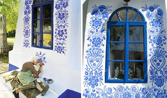 90-Year-Old Czech Grandma Turns Small Village Into Her Art Gallery By Hand-Painting Flowers On Its Houses 90-Year-Old Czech Grandma Turns Small Village Into Her Art Gallery By Hand-Painting Flowers On Its Houses