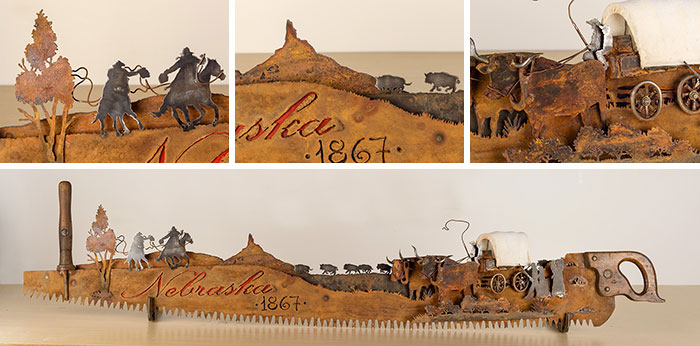 I Make Custom Metal Art From Large Two Man Saws