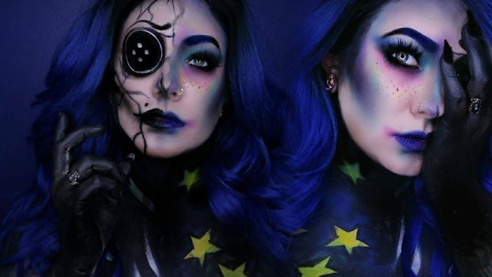 Artist Transforms Into Coraline Inspired Makeup