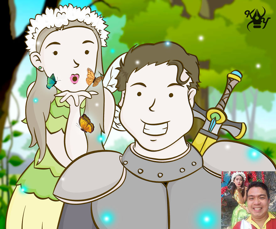 I Turned My Friend's Pictures In A Cute Illustrations