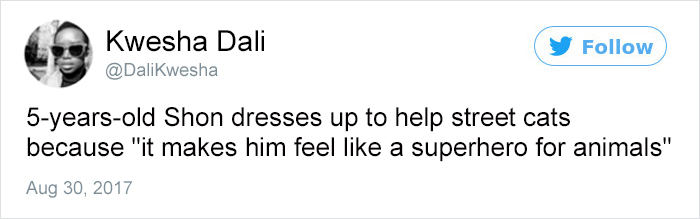 5 Year Old Dresses Up To Help Homeless Cats, Thinks He’s A Superhero To Them 5 Year Old Dresses Up To Help Homeless Cats, Thinks He’s A Superhero To Them