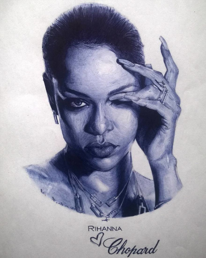Nigerian Artist Creates Hyper Realistic Pop Culture Drawings With Ballpoint Pen