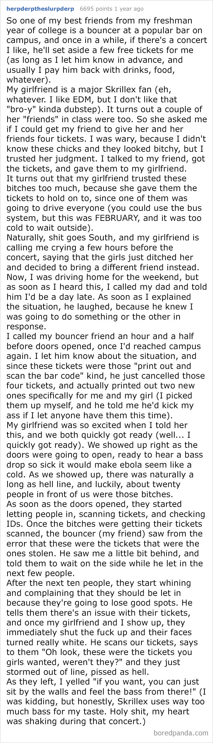 Don't Get My Girlfriend To Ask Me For Free Tickets If You're Going To Ditch Her, You Pieces Of Sh*t