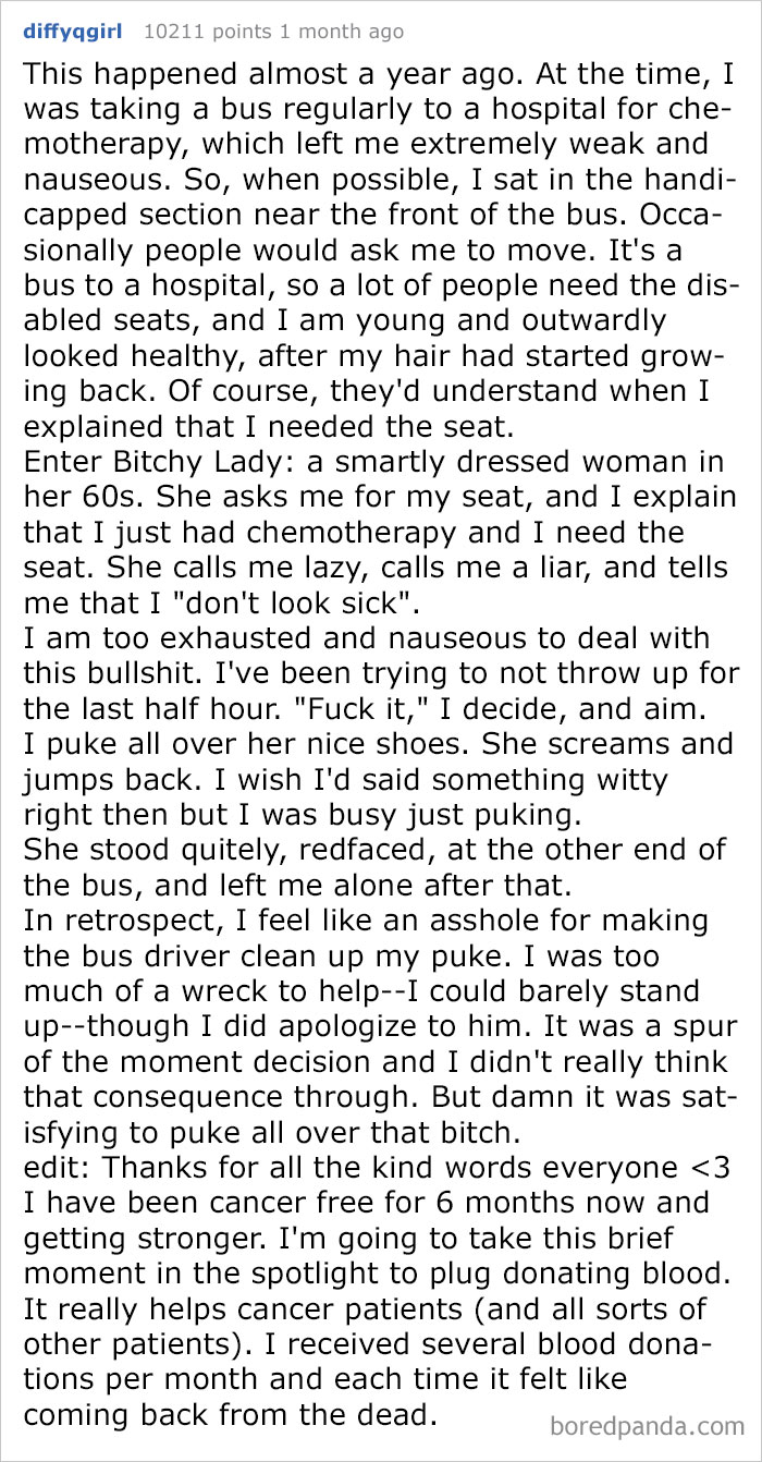 Tell Me I'm Lying About Having Cancer? Enjoy Getting Chemo Vomit On Your Shoes