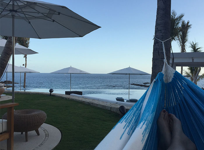 How The Umbrellas Line Up With The Water