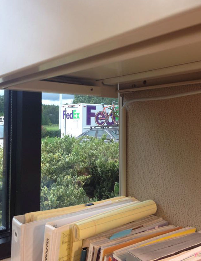 The Wheel On My Bike Lined Up Perfectly With The Fedex Logo