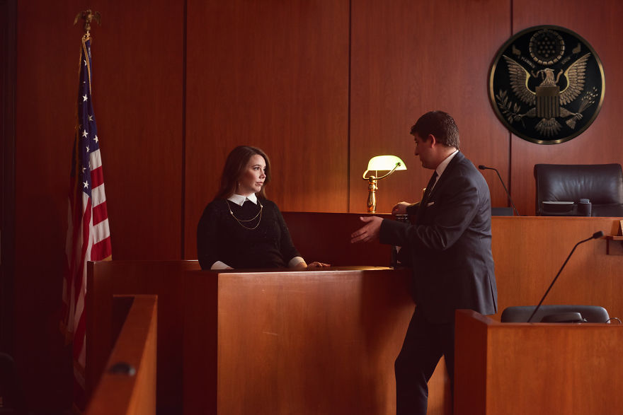 Couple Of Attorneys Use A Courtroom For Their Engagement Photos