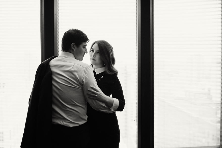 Couple Of Attorneys Use A Courtroom For Their Engagement Photos