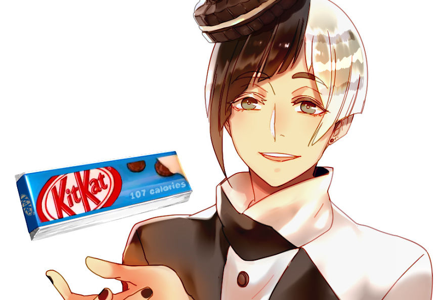 Illustrator Transform The Kit Kat Flavors Into Fantastic Anime Characters