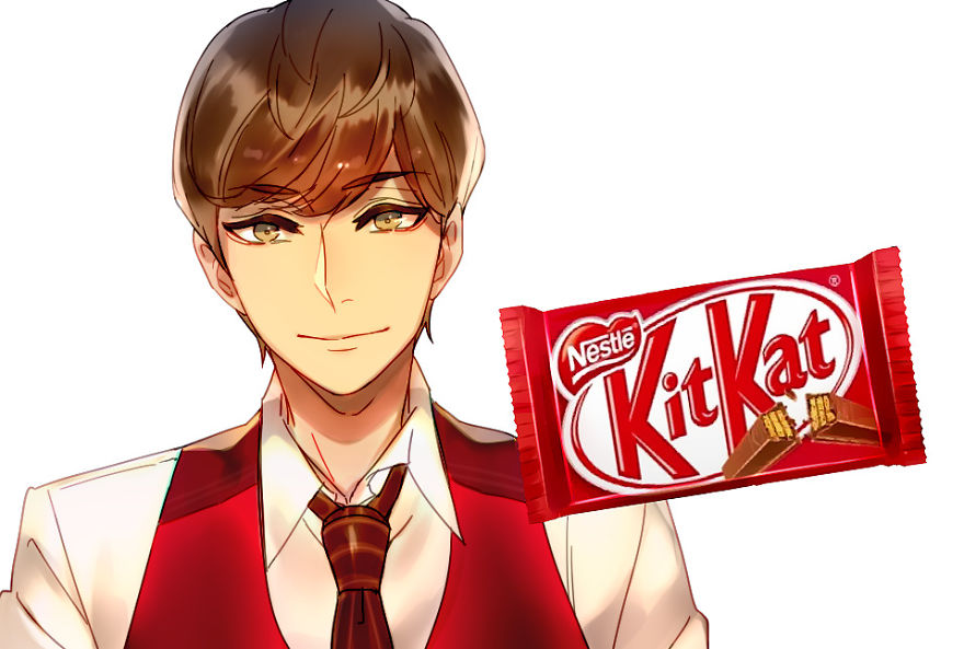 Illustrator Transform The Kit Kat Flavors Into Fantastic Anime Characters