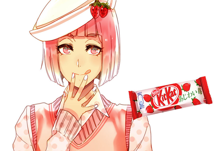 Illustrator Transform The Kit Kat Flavors Into Fantastic Anime Characters