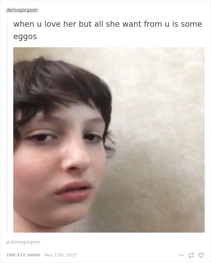 Child from "Stranger Things" looking unimpressed, capturing a humorous meme moment.