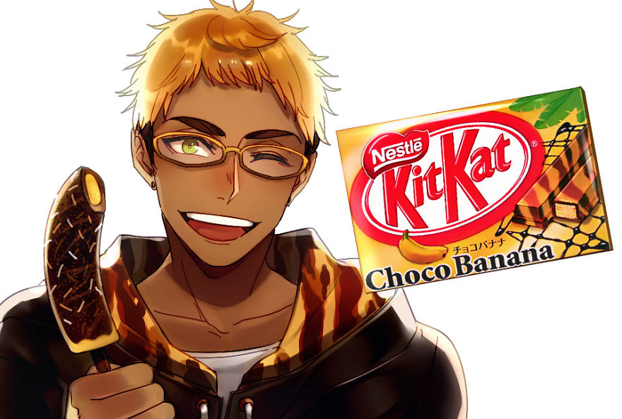 Illustrator Transform The Kit Kat Flavors Into Fantastic Anime Characters