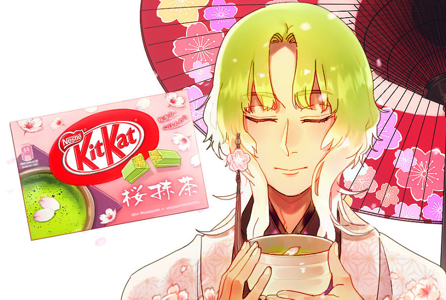 Illustrator Transform The Kit Kat Flavors Into Fantastic Anime Characters