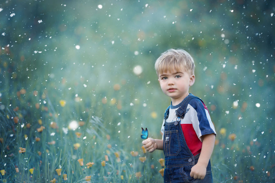 Photographer Uses Butterflies To Create A New Mini Photo Series Out Of Old "Unusable" Images