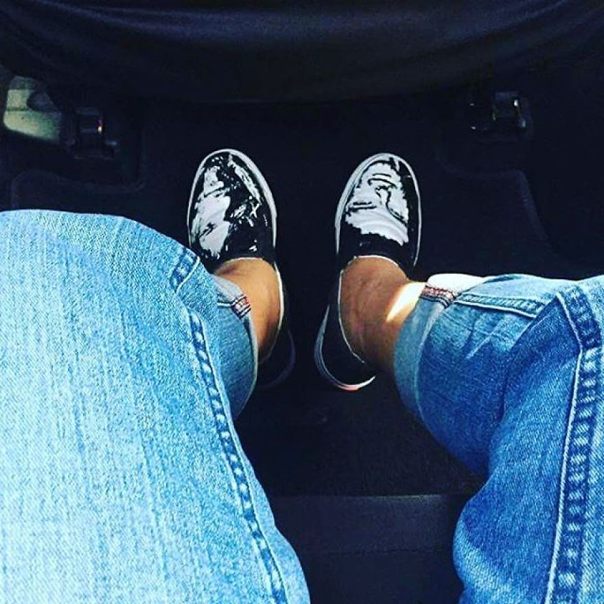 I Always Love Painting A Portrait But Now I'm Doing It Differently. Using Shoes As My Canvass :)