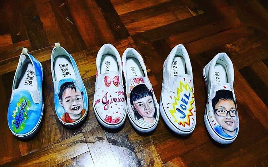I Always Love Painting A Portrait But Now I'm Doing It Differently. Using Shoes As My Canvass :) I Always Love Painting A Portrait But Now I'm Doing It Differently. Using Shoes As My Canvass :)