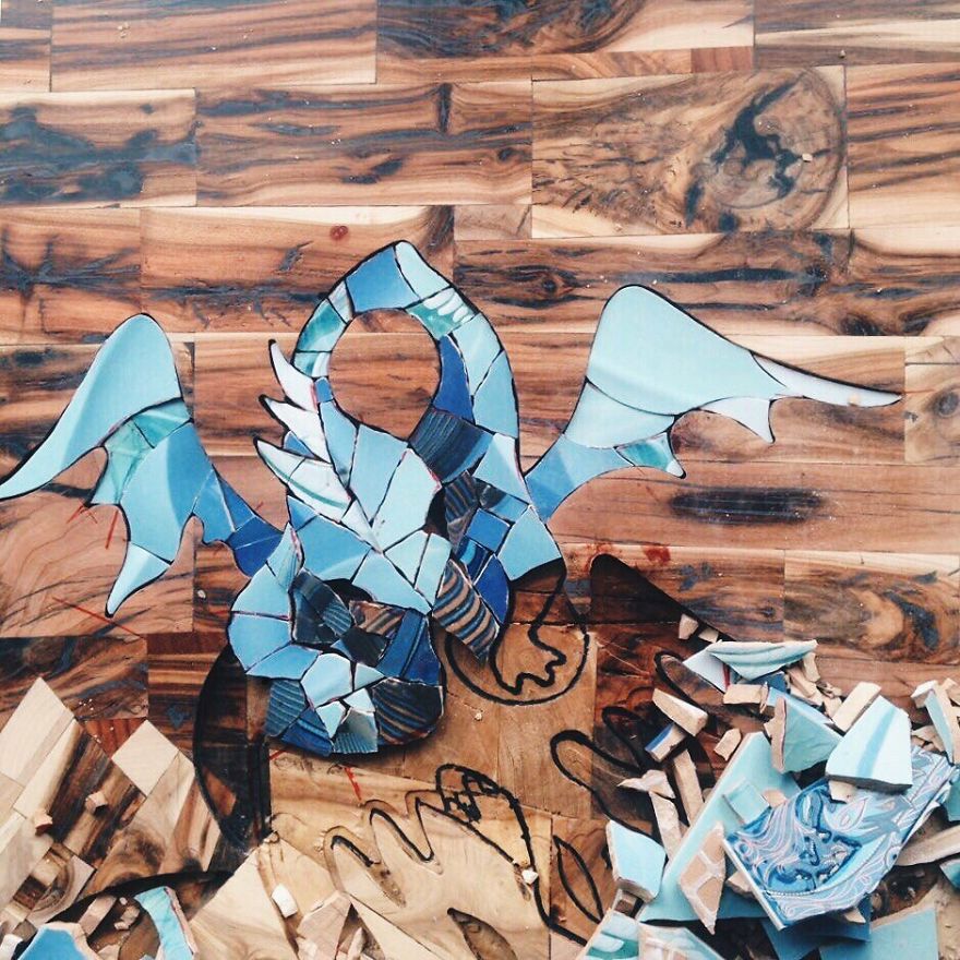 How To Make A Unique Mosaic Picture From Wood And Ceramic Tiles