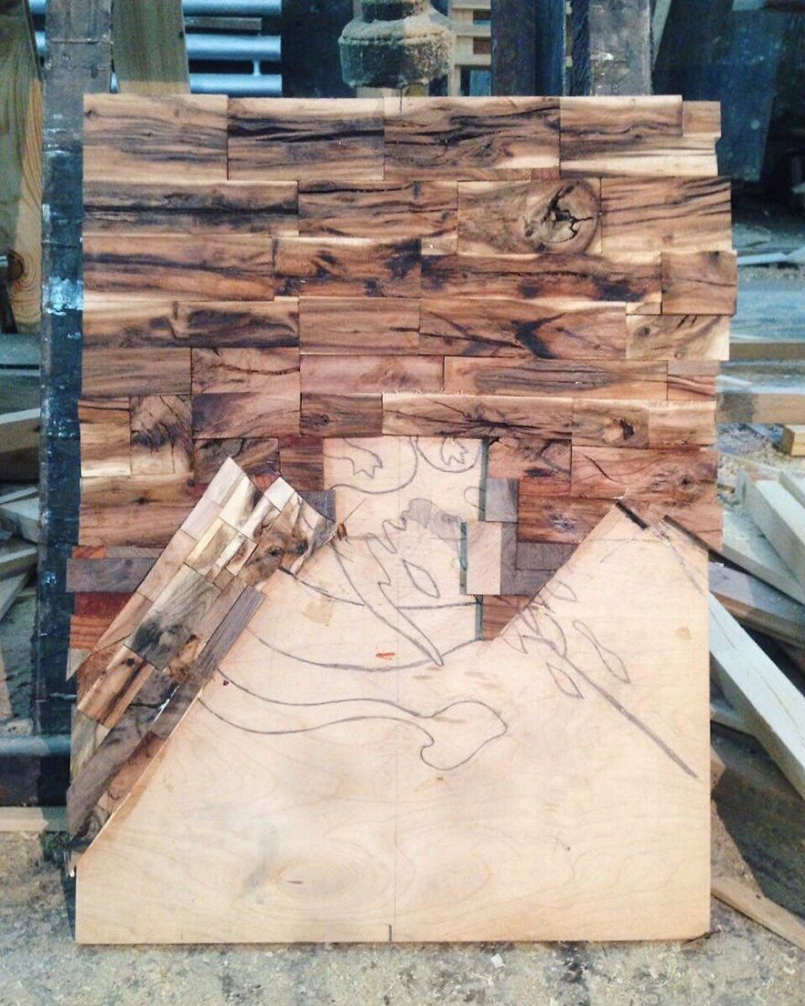 How To Make A Unique Mosaic Picture From Wood And Ceramic Tiles