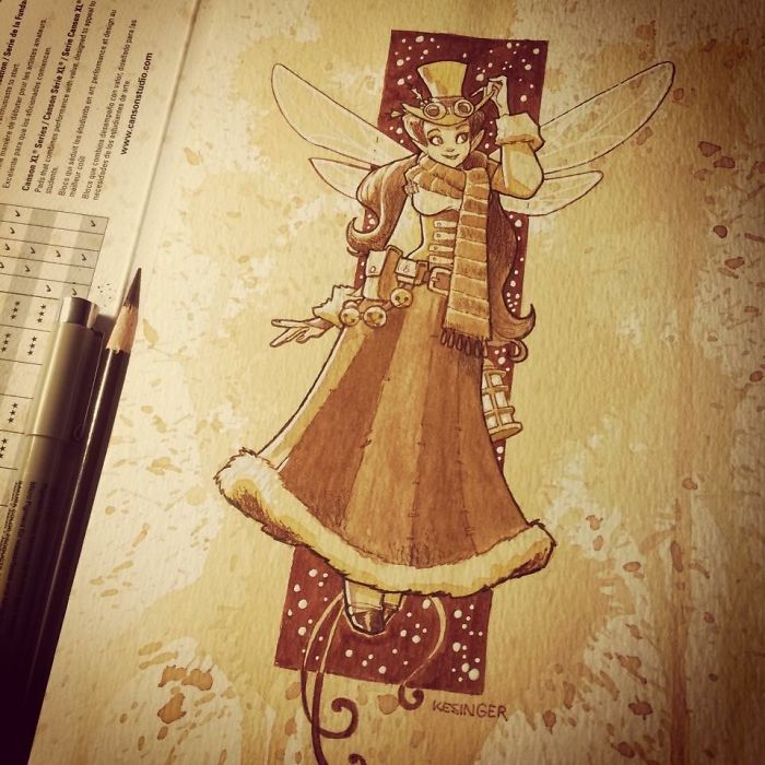 I Paint With Tea To Create Steampunk Art.