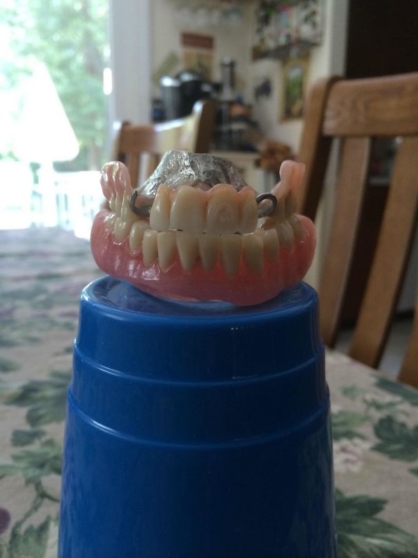 Niece Texts Grandpa "Im Excited To Get My Braces Off Next Week!" Grandpa Responds "You'll Have A Beautiful Smile Like Me!" With Photo