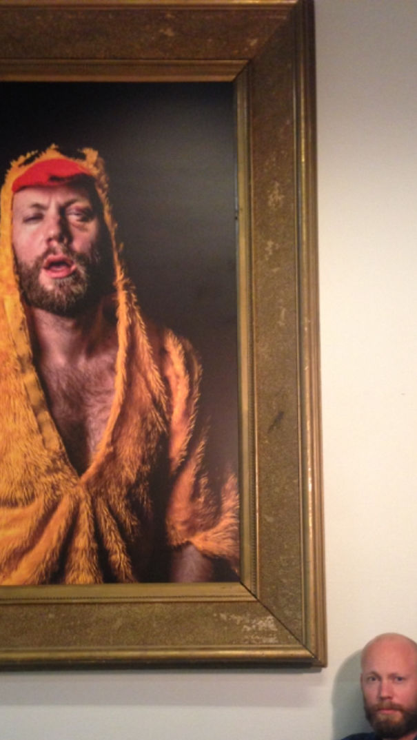 We Enlarged A Photo Of A Drunk Friend. He's Not As Happy As Us