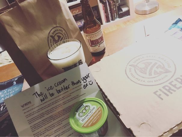 Ordered A Pizza While Drunk Because Breakup. They Sent Me This